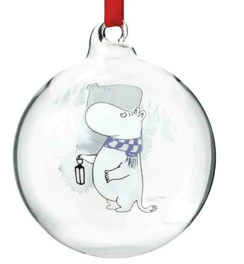 Muurla Moomin Moomintroll Christmas Glass Bauble Ø 7 cm