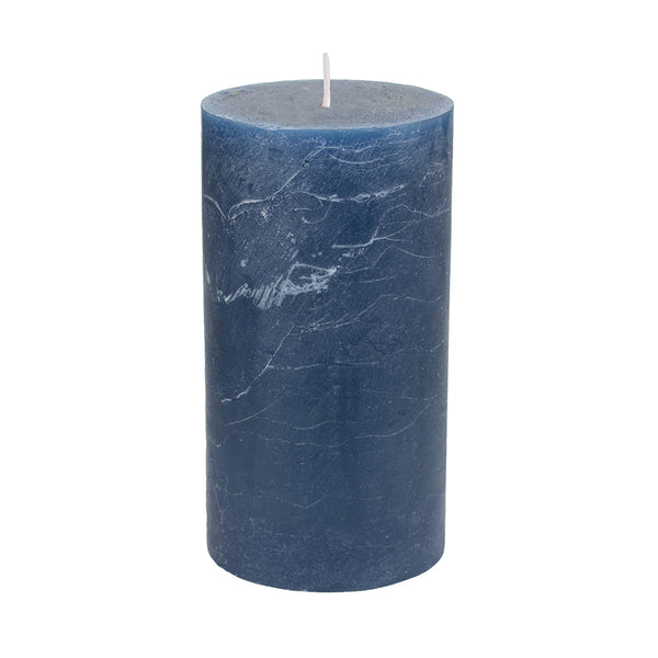 Distinctly Living Inky Blue Rustic Pillar Candle