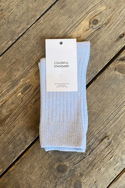 Polar Blue Merino Wool Socks