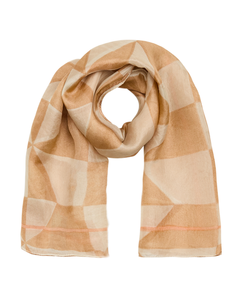 Toniaum Print Rose White Silk Scarf