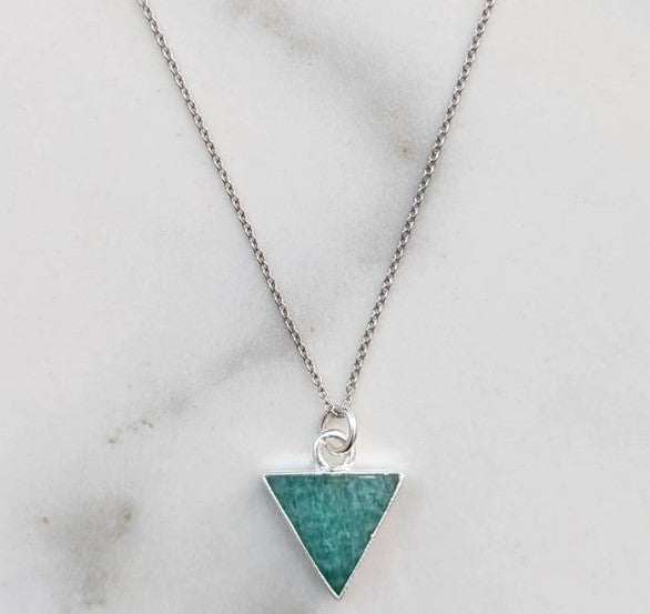 Lapis London Triangle Pendant Necklace - Silver