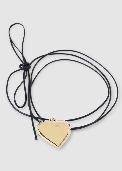 Women's Heart Necklace In Polished Brass