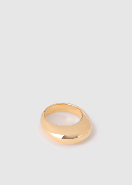 G.lundgren Women's Large Disc Ring In 14kt Gold-plated Brass