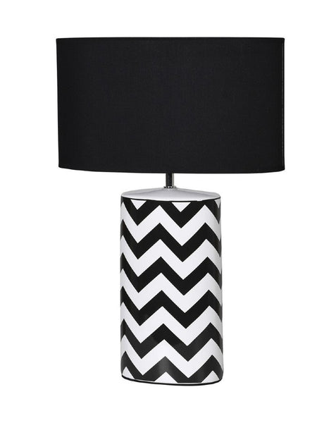 The Forest & Co. Glossy Monochrome Zig Zag Table Lamp