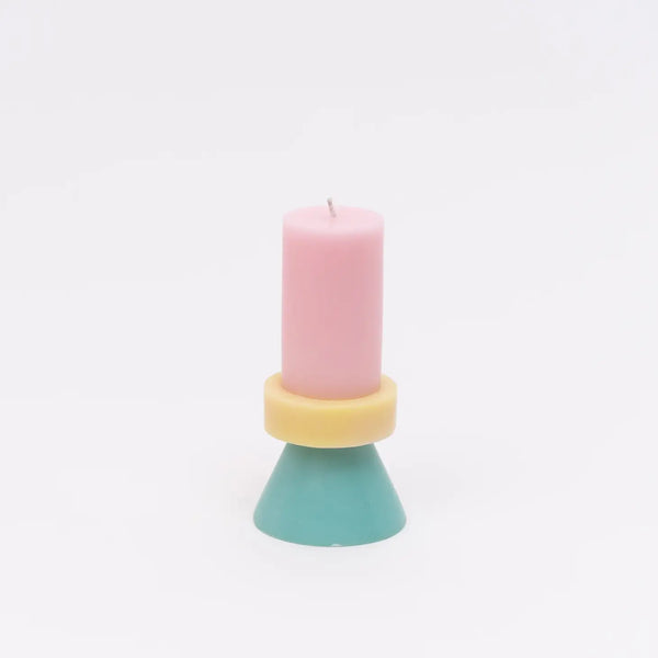 Yod & Co. Stack Candle - Floss Pink / Pale Yellow / Mint