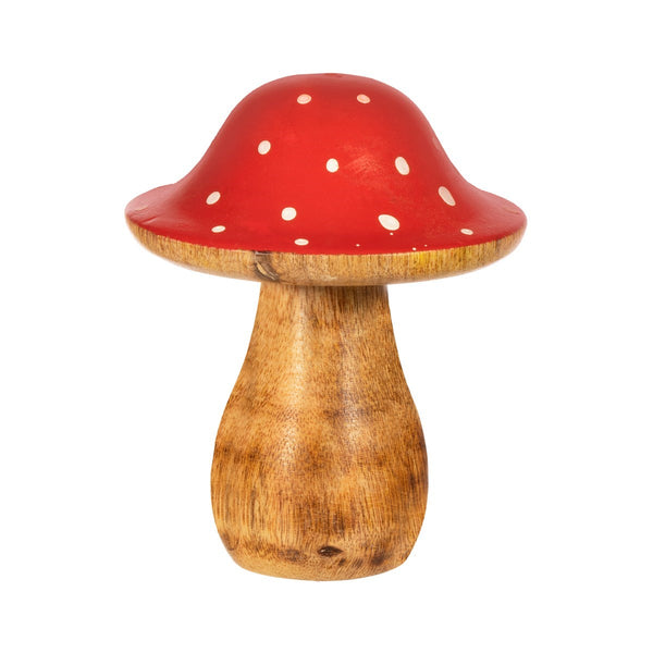 | Wooden Toadstool Decoration | Red And White