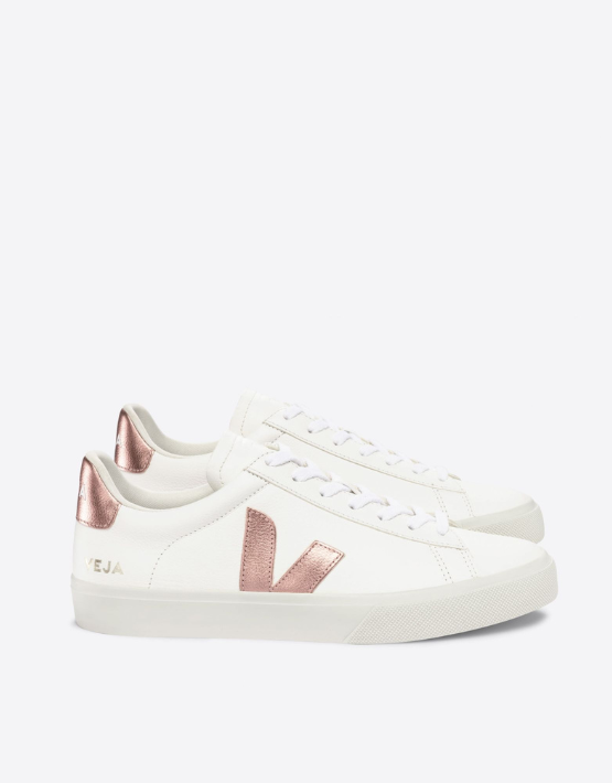 Veja Campo Chromefree Leather Trainers Extra White/nacre