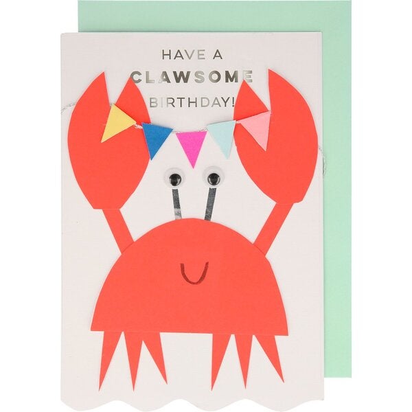 Meri Meri Crab With Bunting Birthday Card