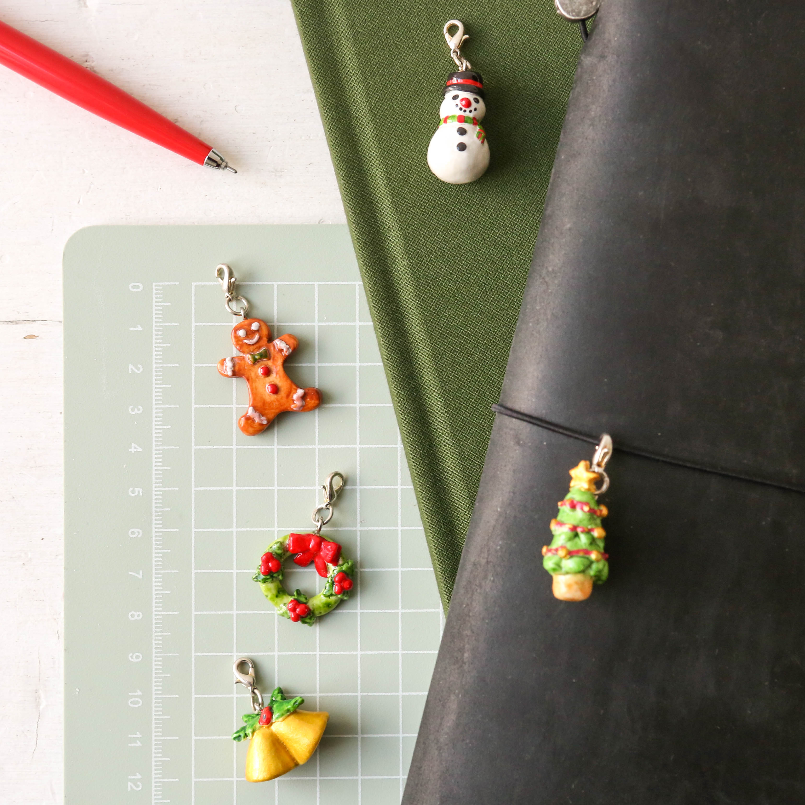 Festive Ceramic Journal Charm