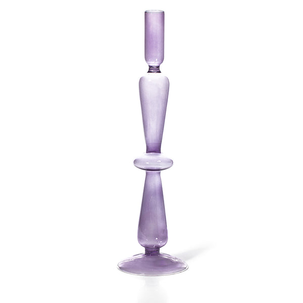 Maegen Glass Taper Candle Holder In Lilac