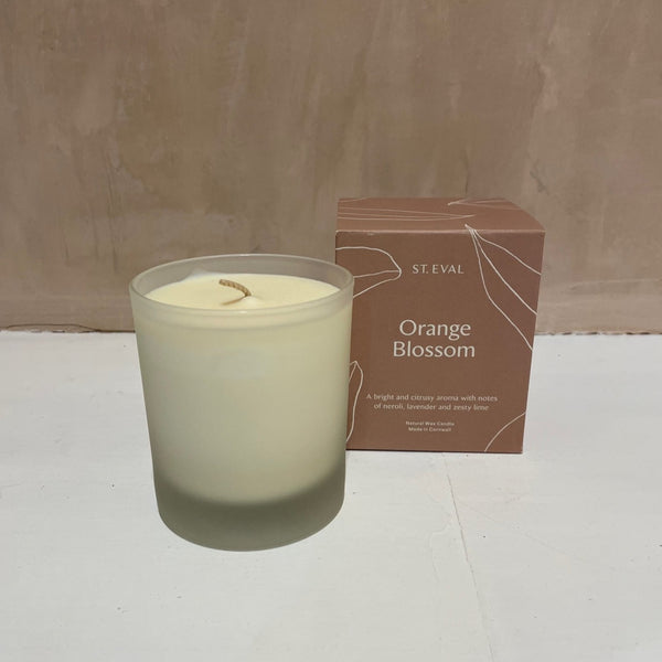 St Eval Orange Blossom Lamorna Glass Candle