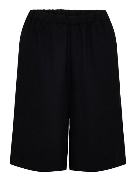 Selected Femme Slftinni-relaxed Black Shorts