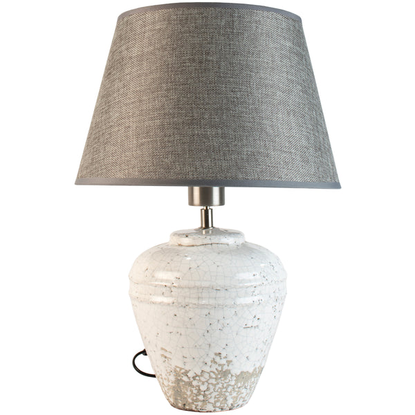 Grand Illusions Stoneware Lamp With Grey Shade