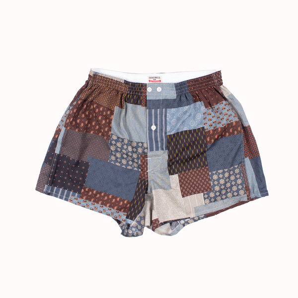 Boro Patchwork Boxers - Sax