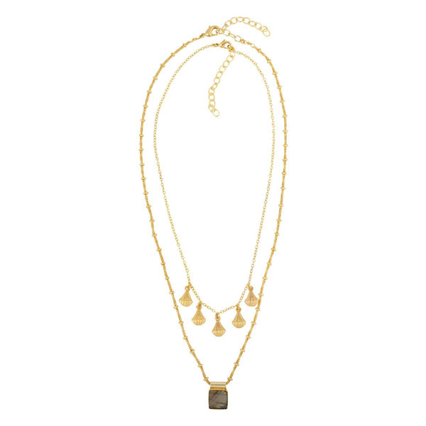 | Phoenix Necklace Set | Labradorite & Gold IV7218