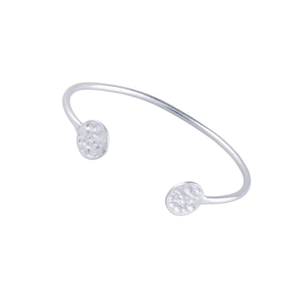 | Simple Coin End Bangle | Silver