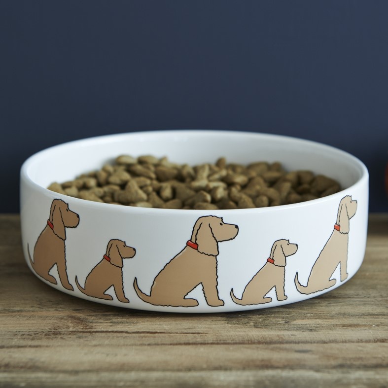 Large Golden Cocker Spaniel Dog Bowl