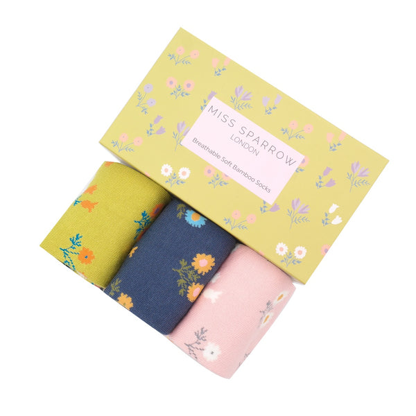 Dainty Floral Socks Box - 3 Pairs