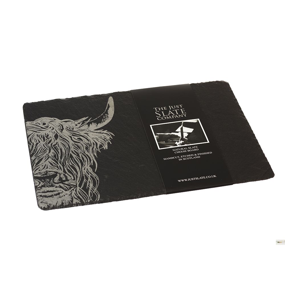 Slate Highland Cow Cheese Board