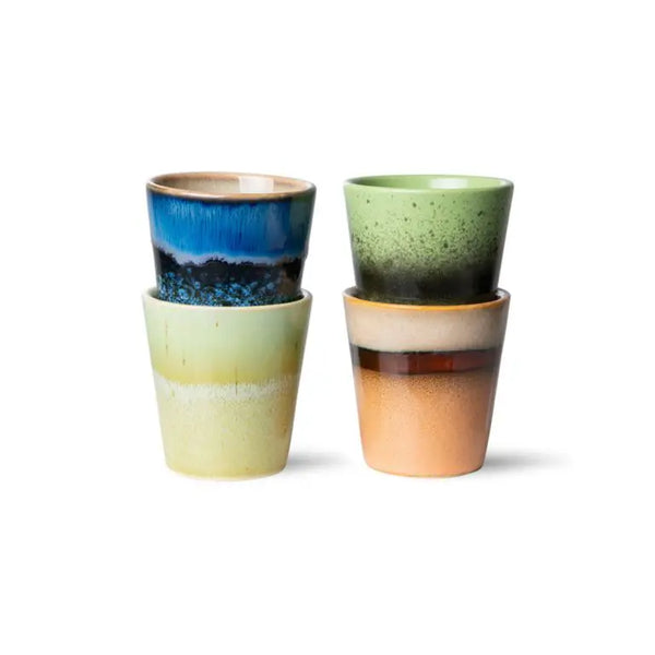 HK Living 70s Ceramic Ristretto Mugs | Set Of 4