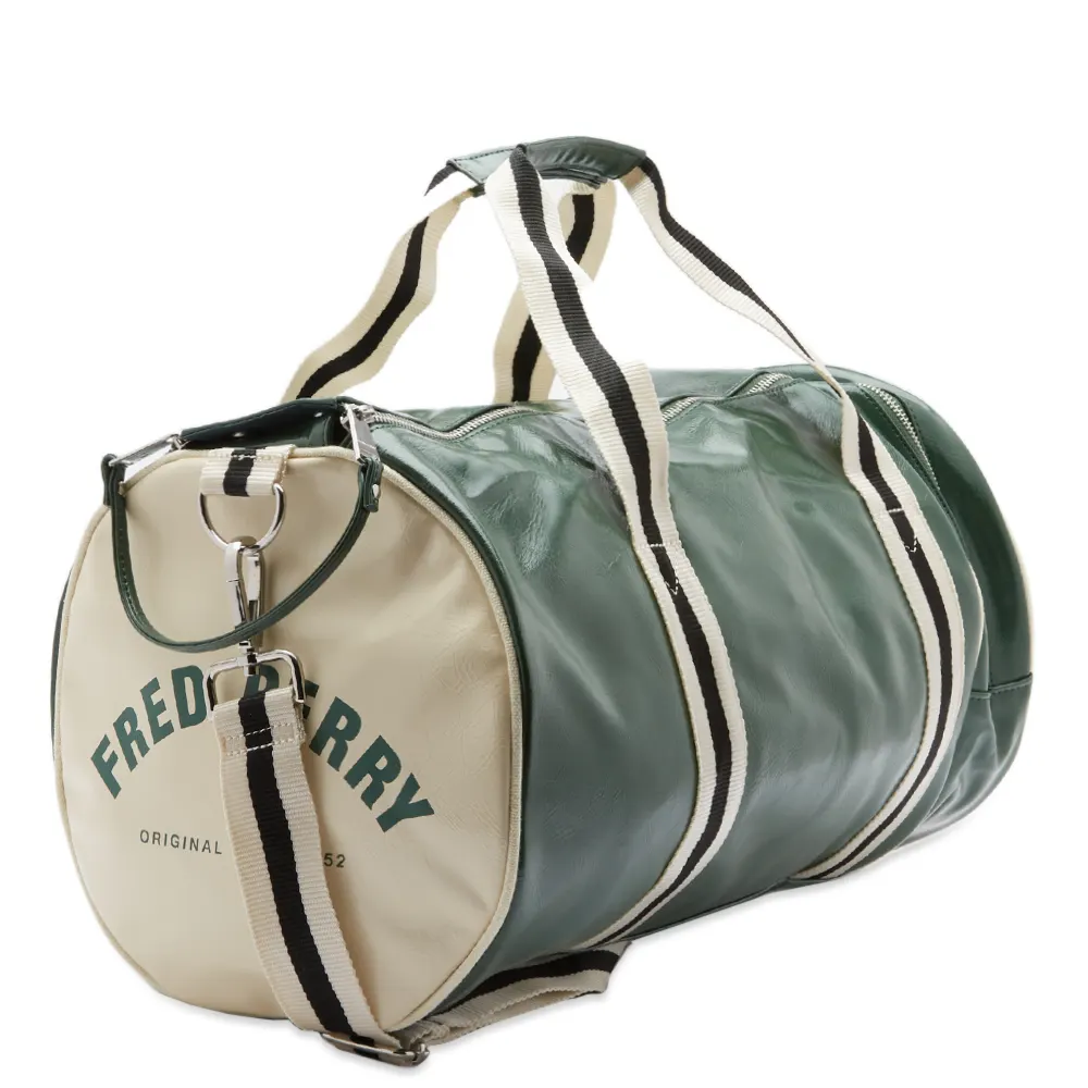 Fred Perry Fred Perry Classic Barrel Bag Tartan Green Ecru
