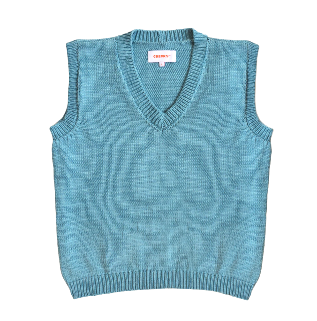 Hand-knit Vest | Sky Blue