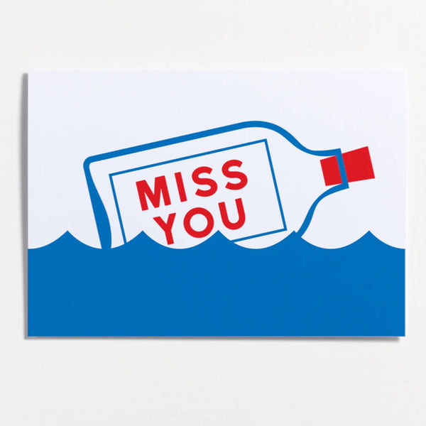 Miss You Message In A Bottle Card