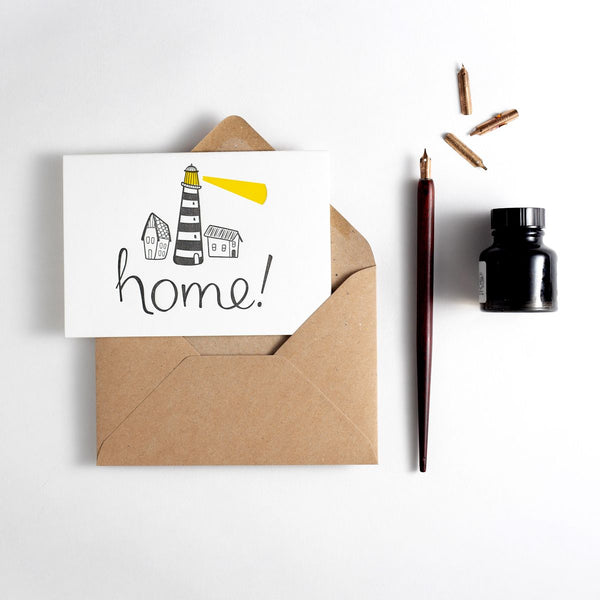 New Home Lighthouse Letterpress Card