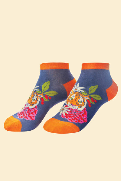 Trainer Socks Floral Tiger Indigo