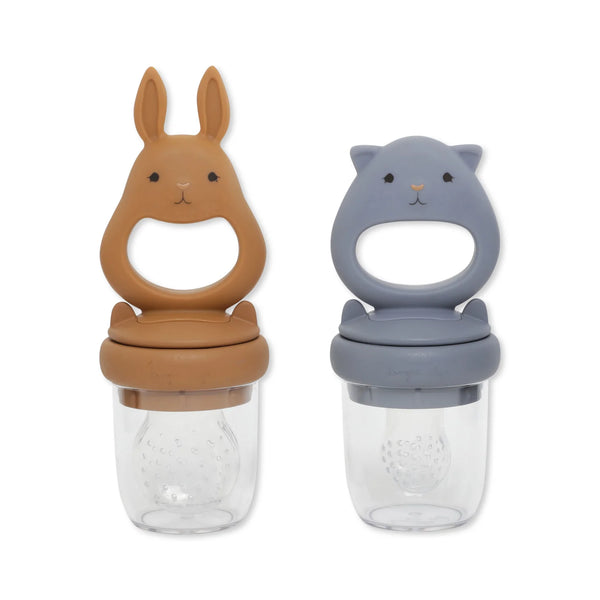 : Silicone Fruit Feeding Pacifier Bunny - Quicksilver/caramel