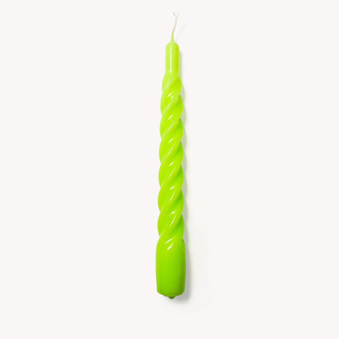 Bright Green Twisted Gloss Candles - Set of 2