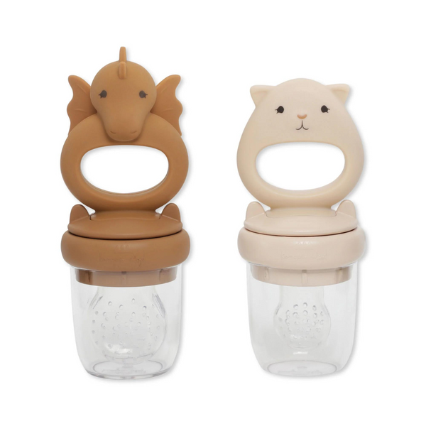 : Silicone Fruit Feeding Pacifier 2-pack - Dragon Caramel/sunkiss