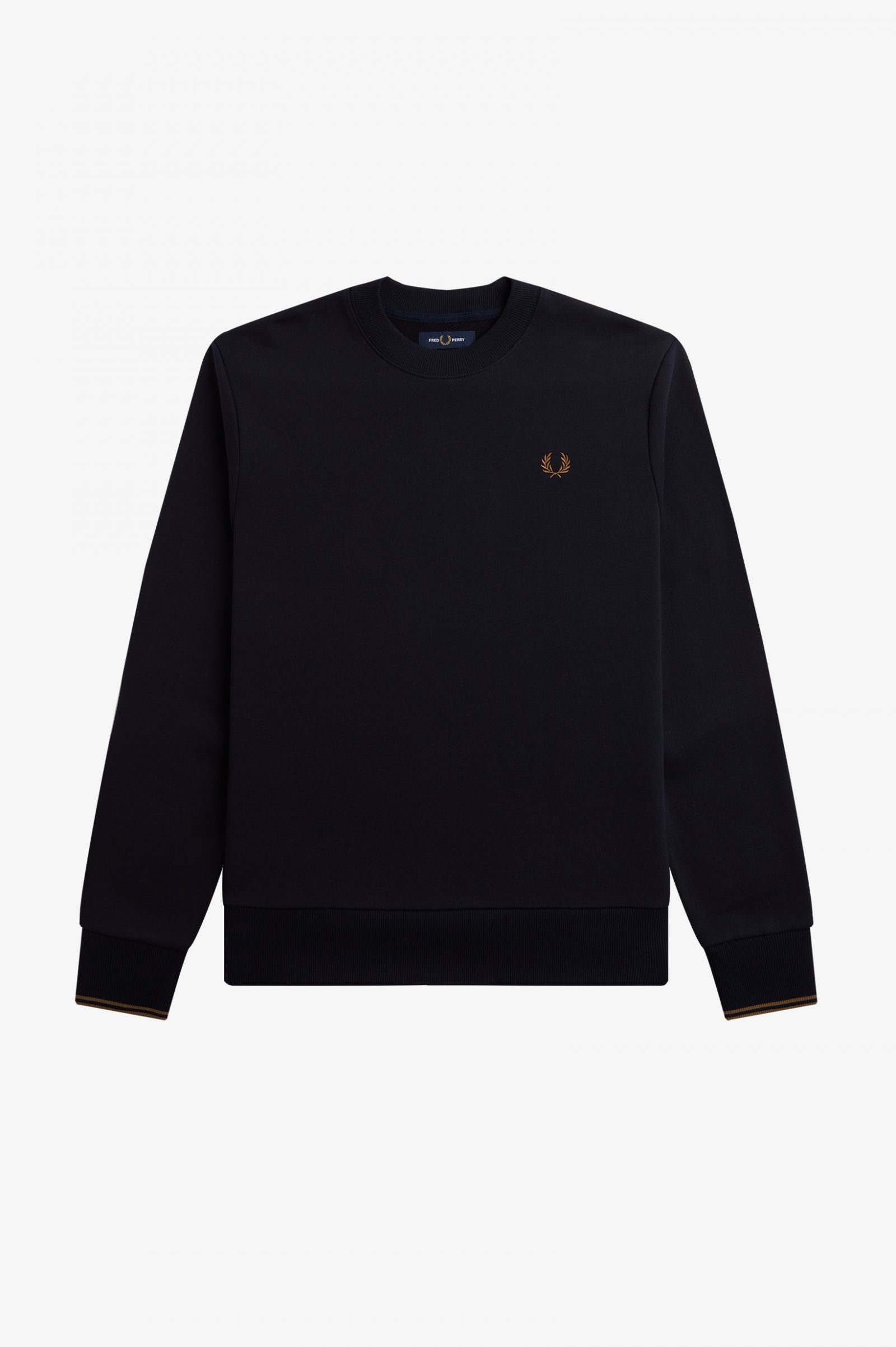 Fred Perry M7535 Crew Neck Sweatshirt - Navy / Shaded Stone