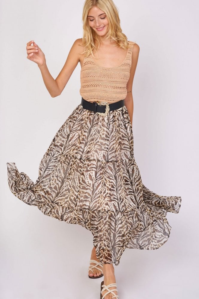 Folie Animal Print Skirt