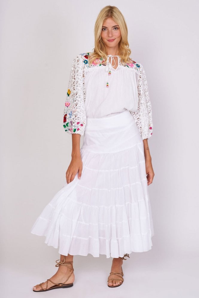 Flamenco Skirt In White