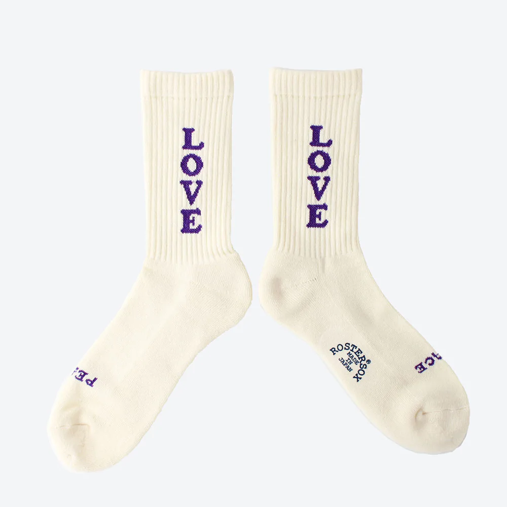 Love Sock - Ecru / Purple