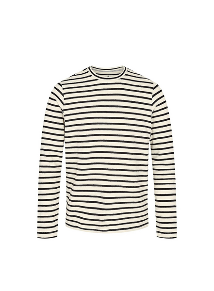 Sail L/S Stripe Top In Tofu