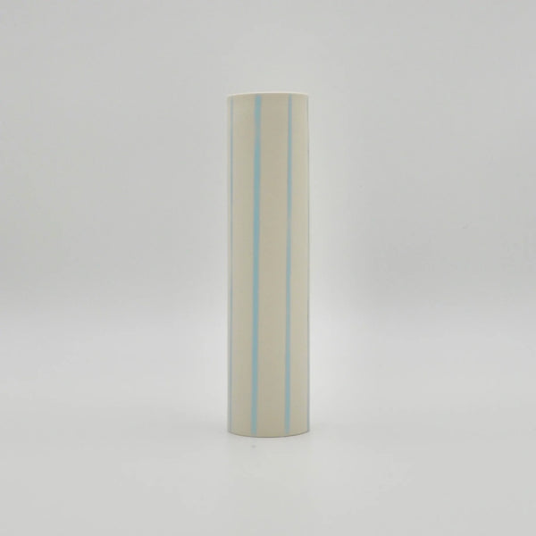 Aeyglom Ceramics Striped Stem Vase With Blue Stripes