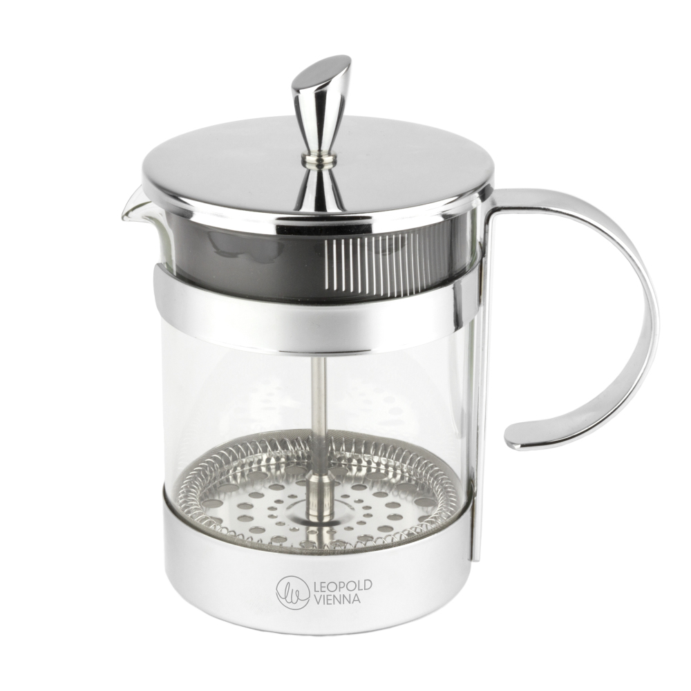 Leopold Vienna Holland Cafetiere Coffee & Tea Maker Luxe 600ml Borosilicate Glass Body With Stainless Steel Holder