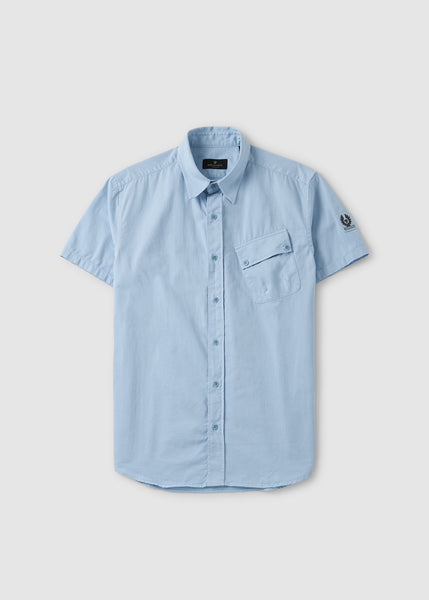 Mens Pitch Short Sleeve Shirt In Sky Blue