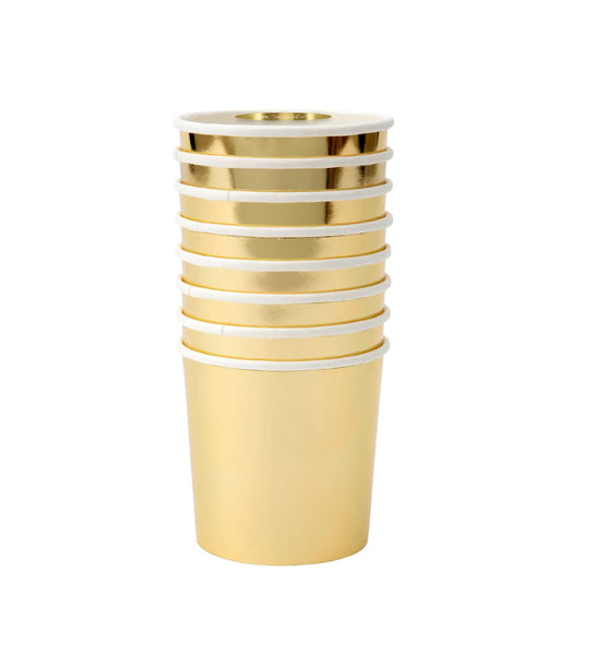 Meri Meri Gold Tumbler Cups (x 8)