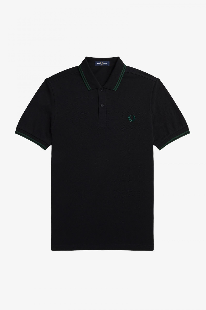 Fred Perry Fred Perry Slim Fit Twin Tipped Polo Black / Ivy / Ivy