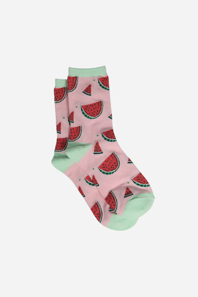 Lark London Pink Watermelon Print Bamboo Women's Socks