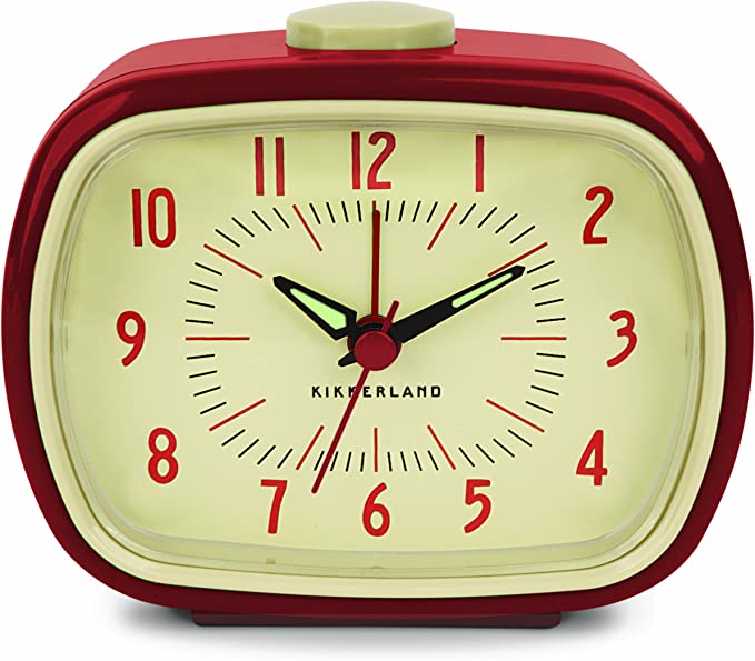 Kikkerland Design Red Retro Alarm Clock 