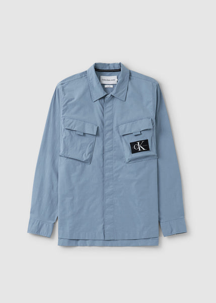 Men's Utility Cargo Overshirt In Iceland Blue