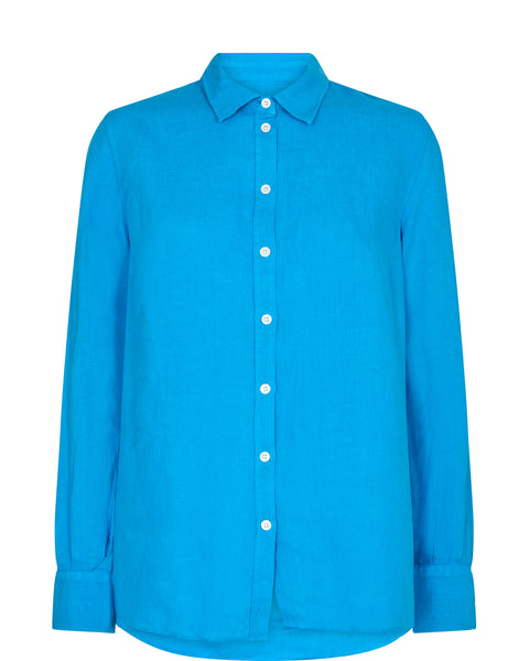 Karli Linen Shirt Blue Aster