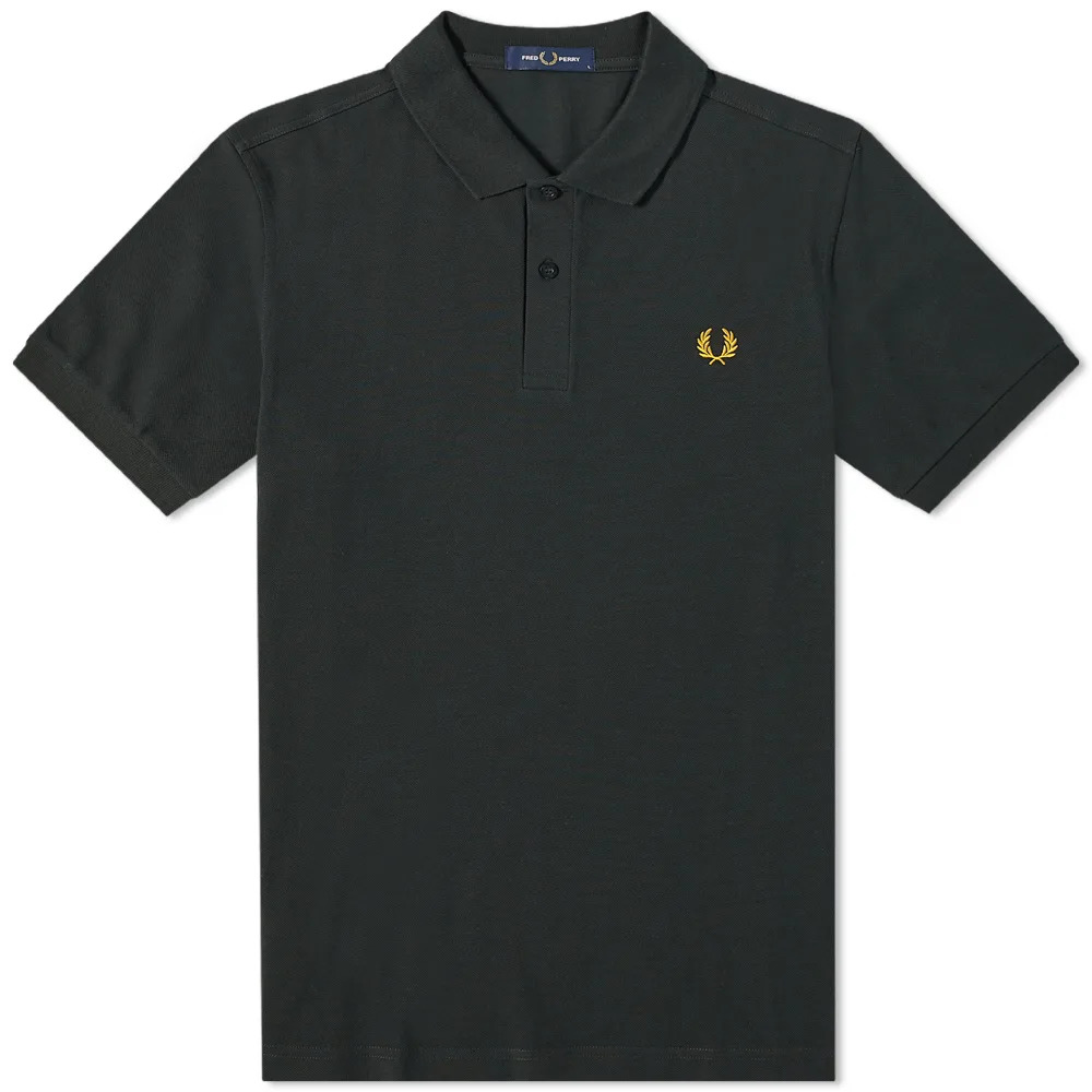 Fred Perry Fred Perry Slim Fit Plain Polo Night Green / Honey Gold