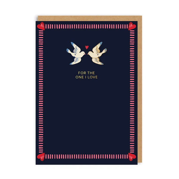 Ohh Deer For The One I Love Doves Enamel Pin Greeting Card