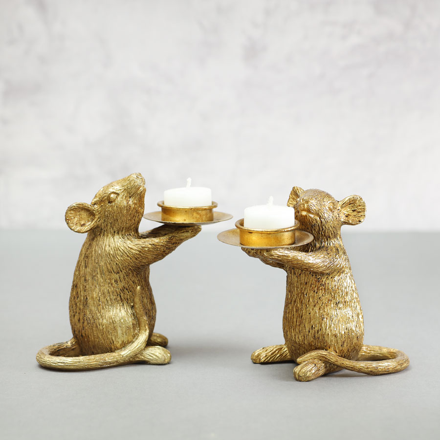 Mouse Candle Holder - Set Of 2