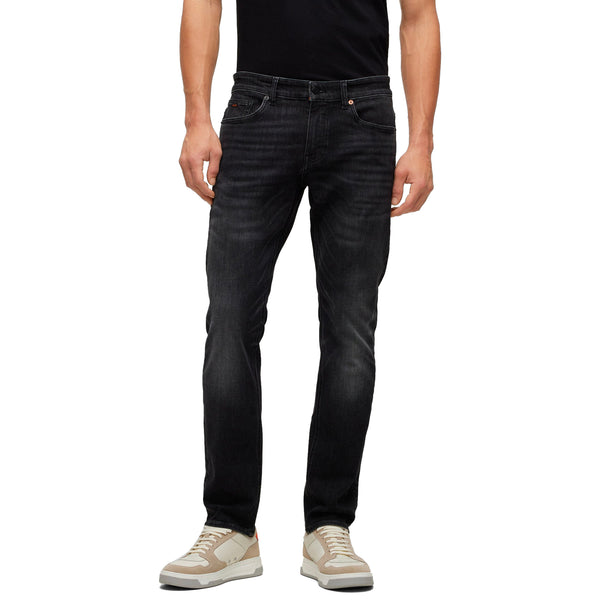 Boss Delaware Slim Fit Jeans - Pepper Charcoal Grey Stretch